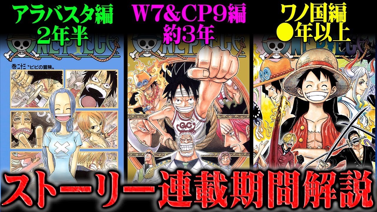 【ワンピース】27年分のストーリーを各編の連載期間から解説！最長はやはりあの島！さらにエルバフ以降の予測も！