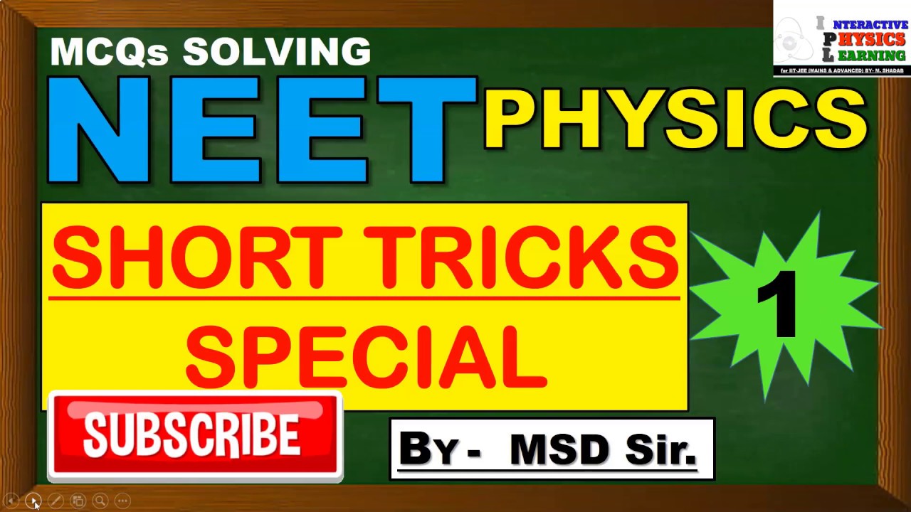 NEET-2020 Physics Short Tricks & Tips | Amazing Shortcuts NEET-2020 Physics| Physics Important MCQ |
