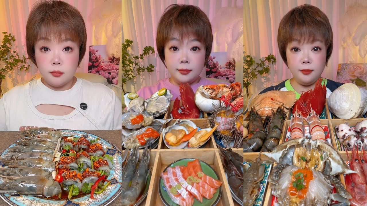 Asmrfood : Eating big Shrimp 🦐🍤🦐 { seafood 🦞🦞🦞🍢} #oysters #mukbang #crab #delicious