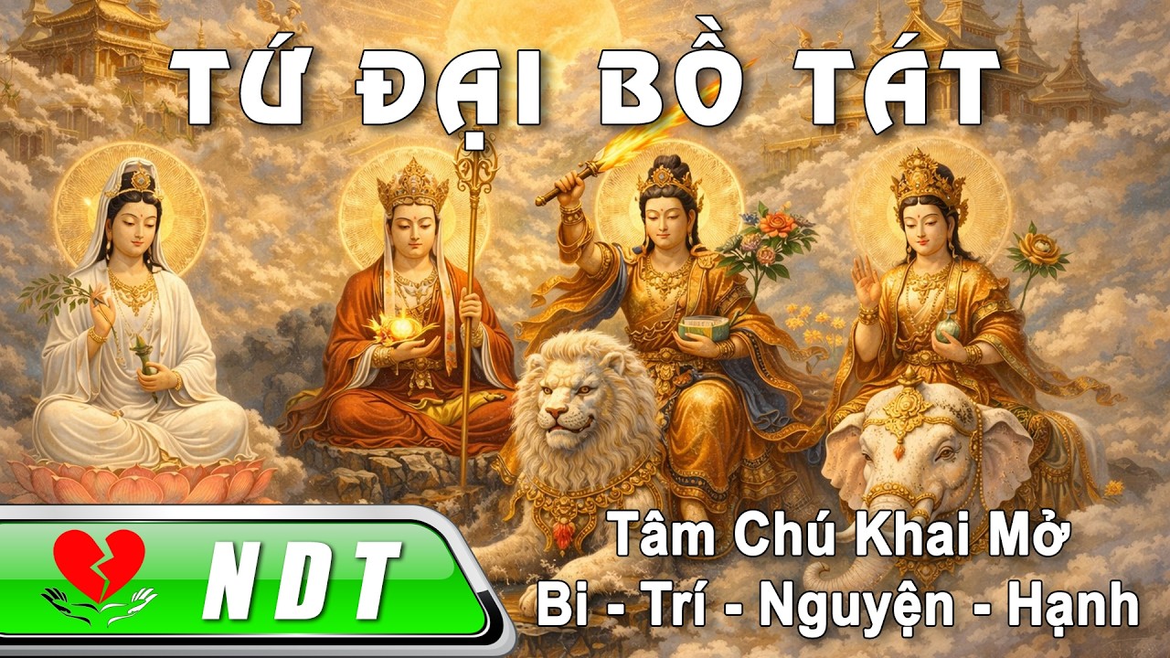 TỨ ĐẠI BỒ TÁT - Tâm Chú Khai Mở Bi Trí Nguyện Hạnh • Four Great Bodhisattvas Mantras • 四大菩薩心咒