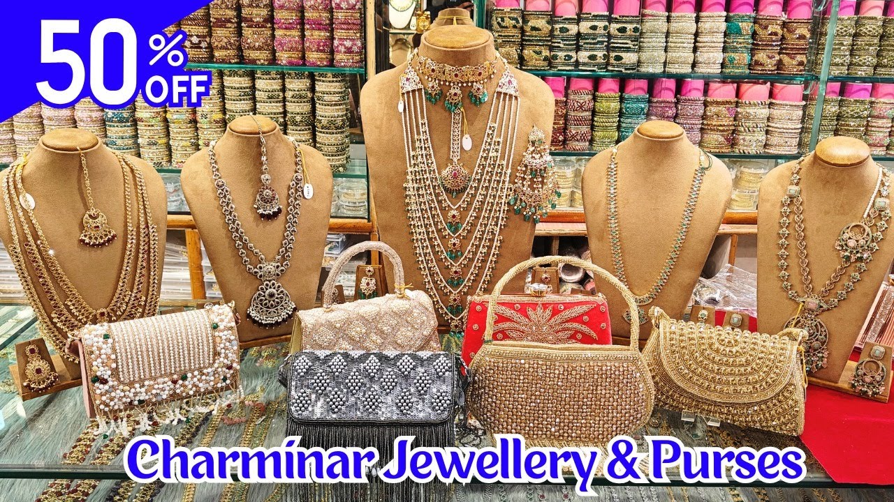 #50%off Artificial Gold Plated Jewellery & Bridal Partywear Purses Shopping Sania Bangles Charminar