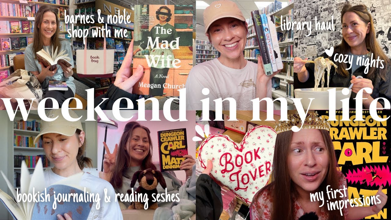 READING WEEKEND IN MY LIFE | Starting Dungeon Crawler Carl + Impressions & B&N + Library Book Hauls!