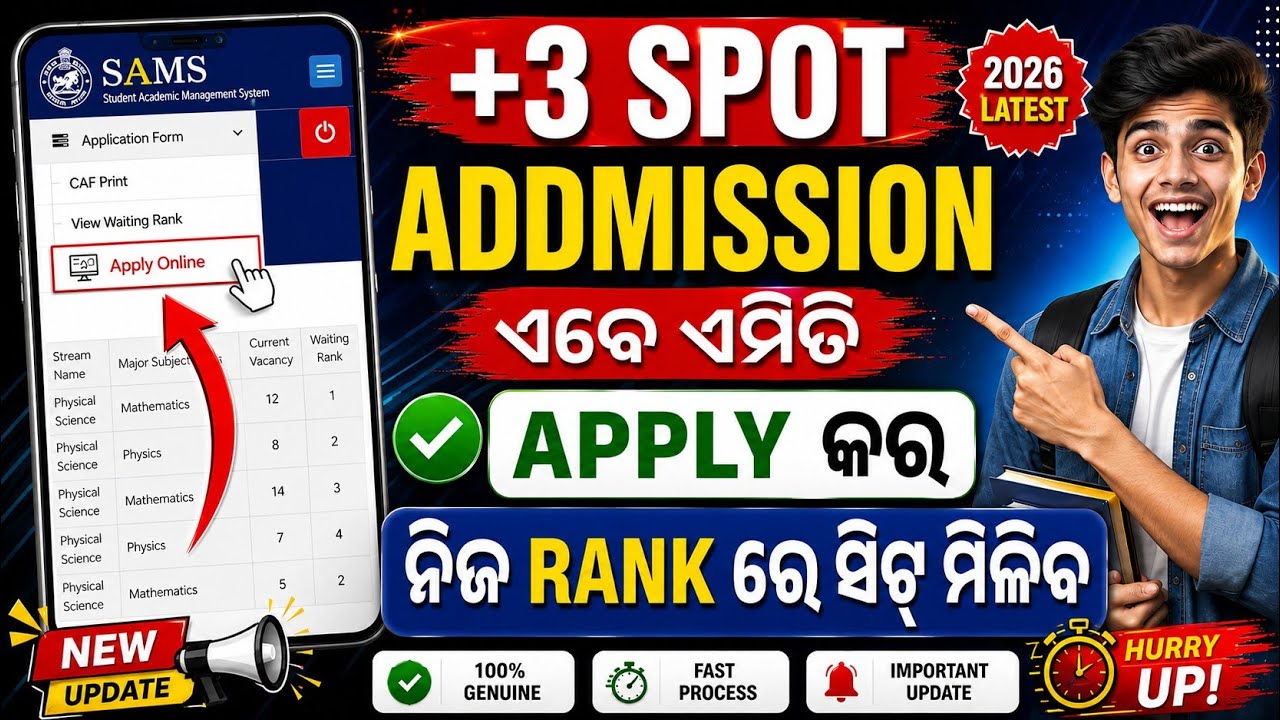 +3 Spot Admission Apply New ProcessI Plus3 Spot Admission Waiting Rank Seat DistributionI