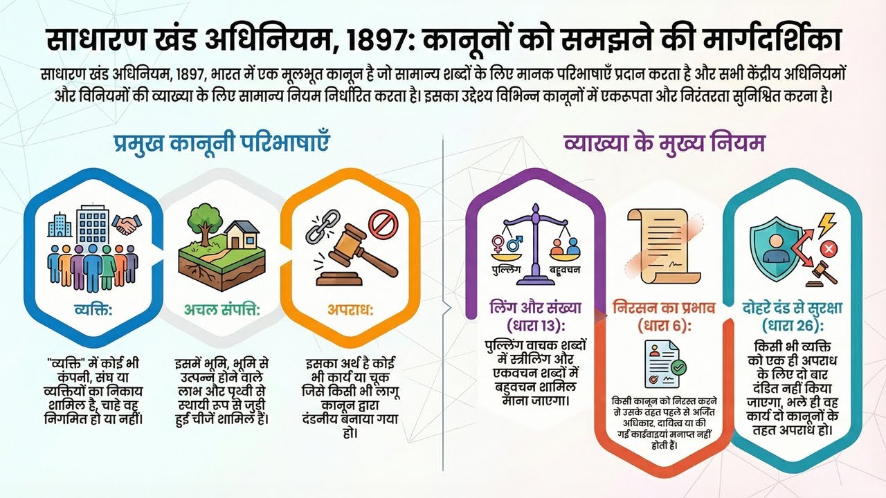 General Clauses Act 1897 Explained in Hindi | GCA Important Provisions for Law Students
