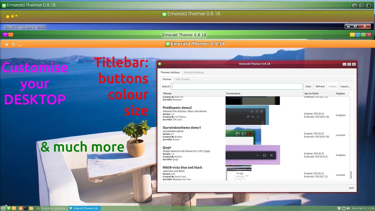Customise your Theme with Emerald Theme Manager Linux Mint