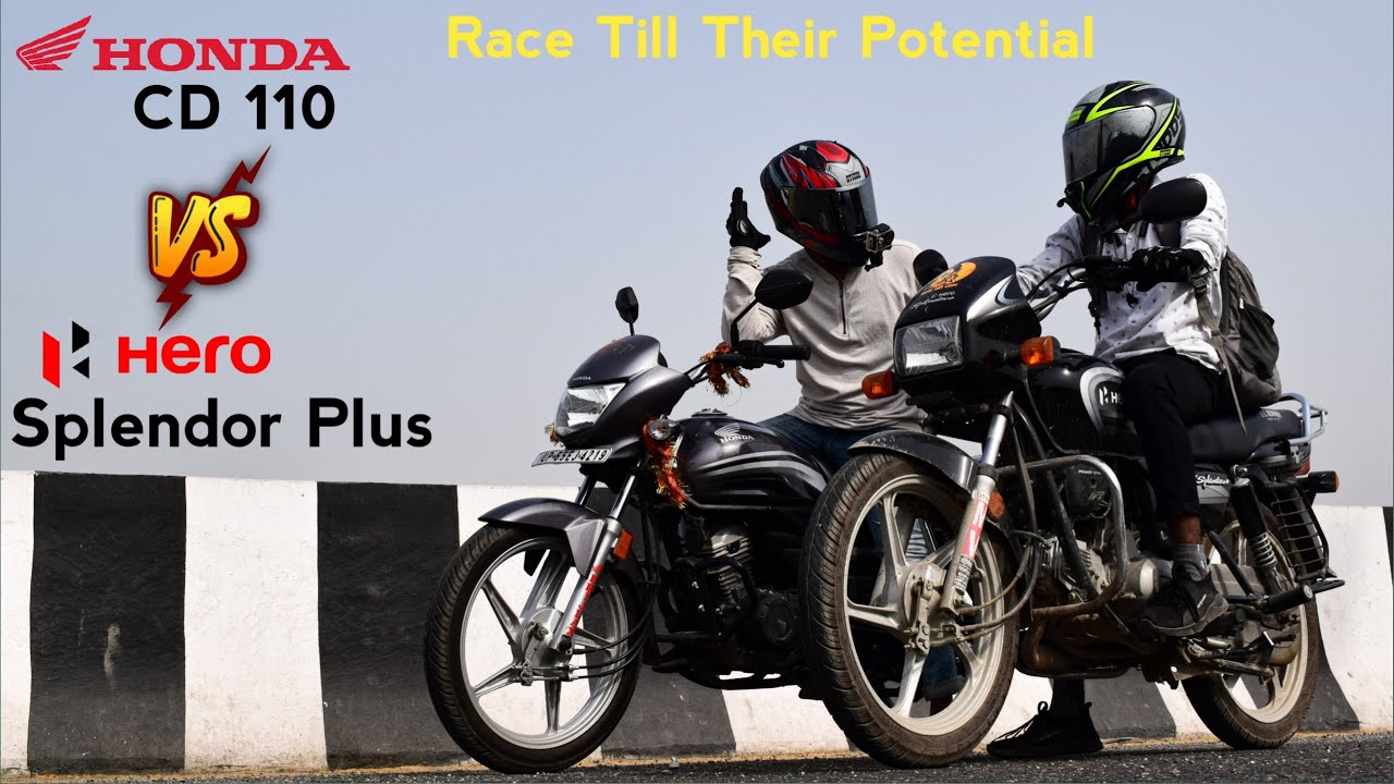 Honda CD 110 Bs6 Vs Splendor Plus Bs6 Drag Race | Guess The Winner 🙄 | GudduMotoVlogs