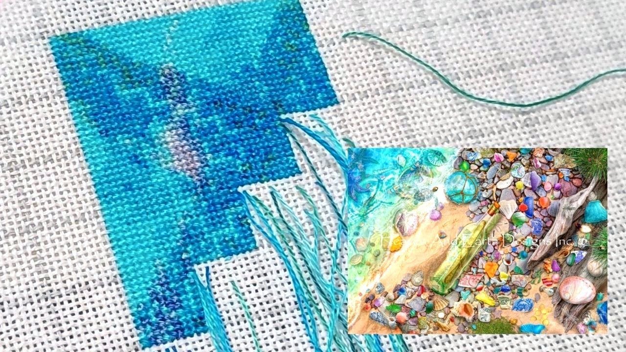 Flosstube 153 New Start & Stitch With Me: HAED Beach Combers Bounty - Part 1