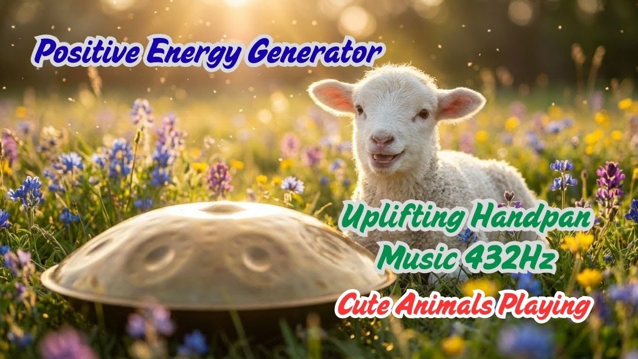 Positive Energy Generator ☀️ Uplifting Handpan Music 432Hz + Cute Animals Playing