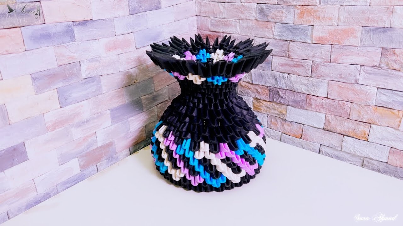 How to make 3d Origami Vase 111