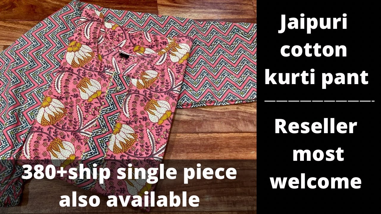 Jaipur cotton kurti pant manufacture for reseller