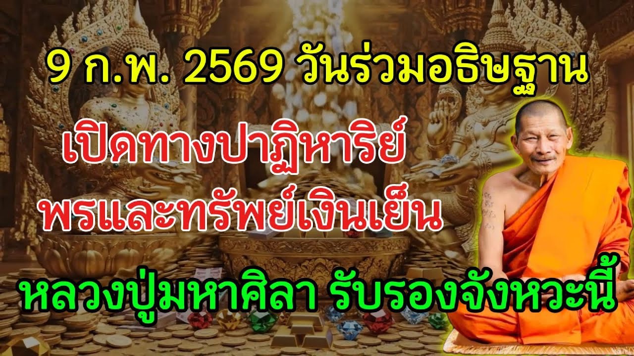 9 ก.พ. 2569 วันร่วมอธิษฐาน ท้าวเวสสุวรรณคุ้มครอง หลวงปู่มหาศิลา ยืนยันทรัพย์เงินเย็นมีที่อยู่