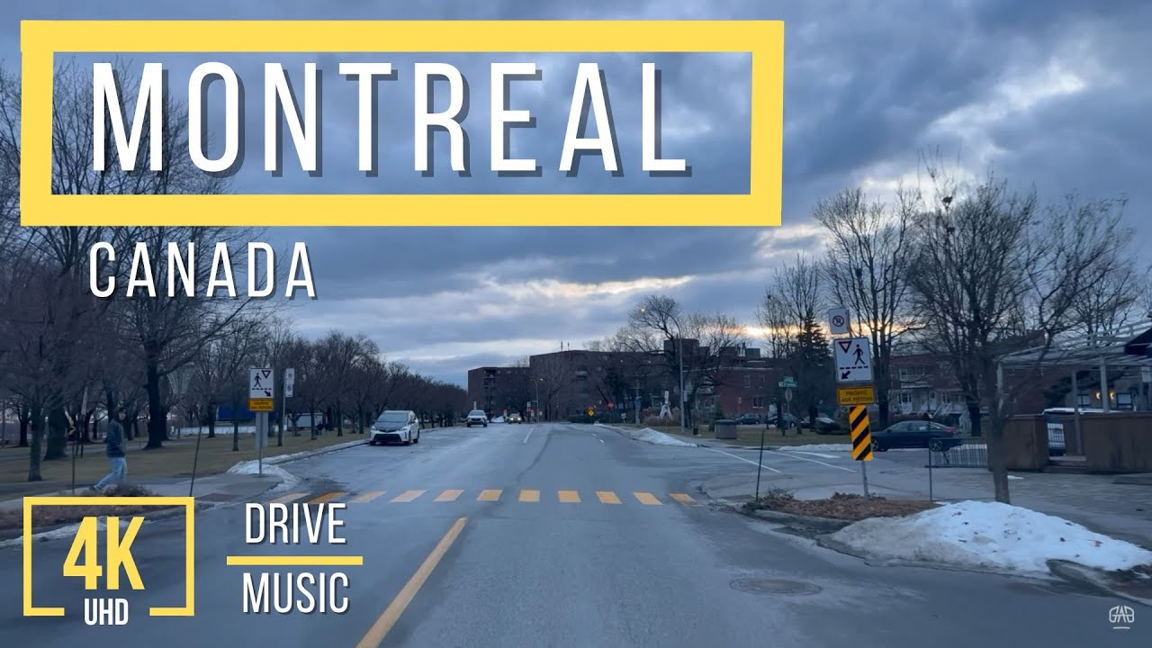 Driving Around Montréal, Canada - 4K Scenic Drive - Relaxing Music