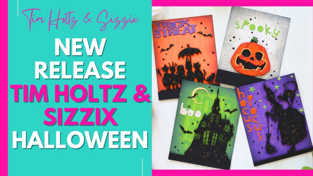 New Tim Holtz Halloween Collection | Sizzix Dies & Embossing Folder Fun!