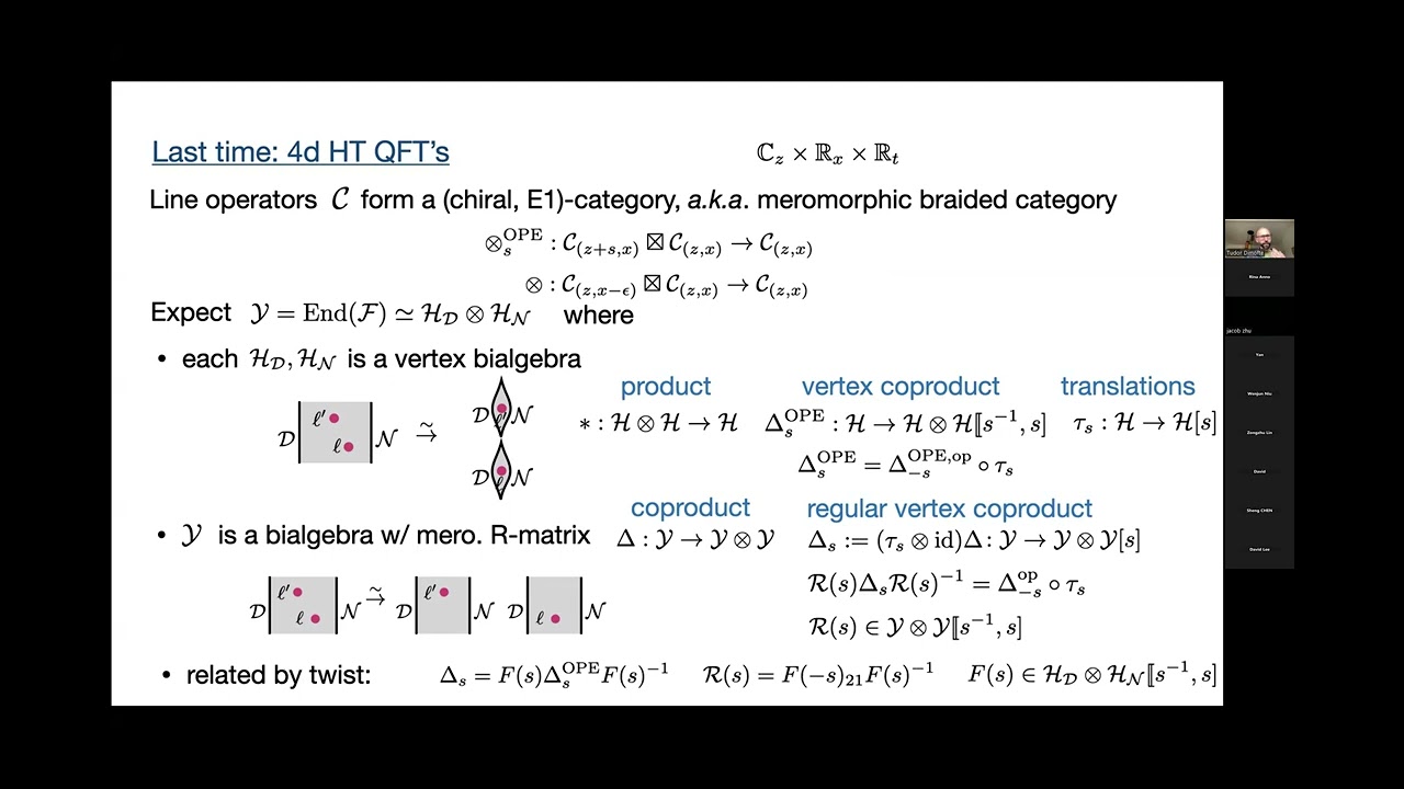 Tudor Dimofte -  Tannaka/Koszul duality and line operators (part 3)
