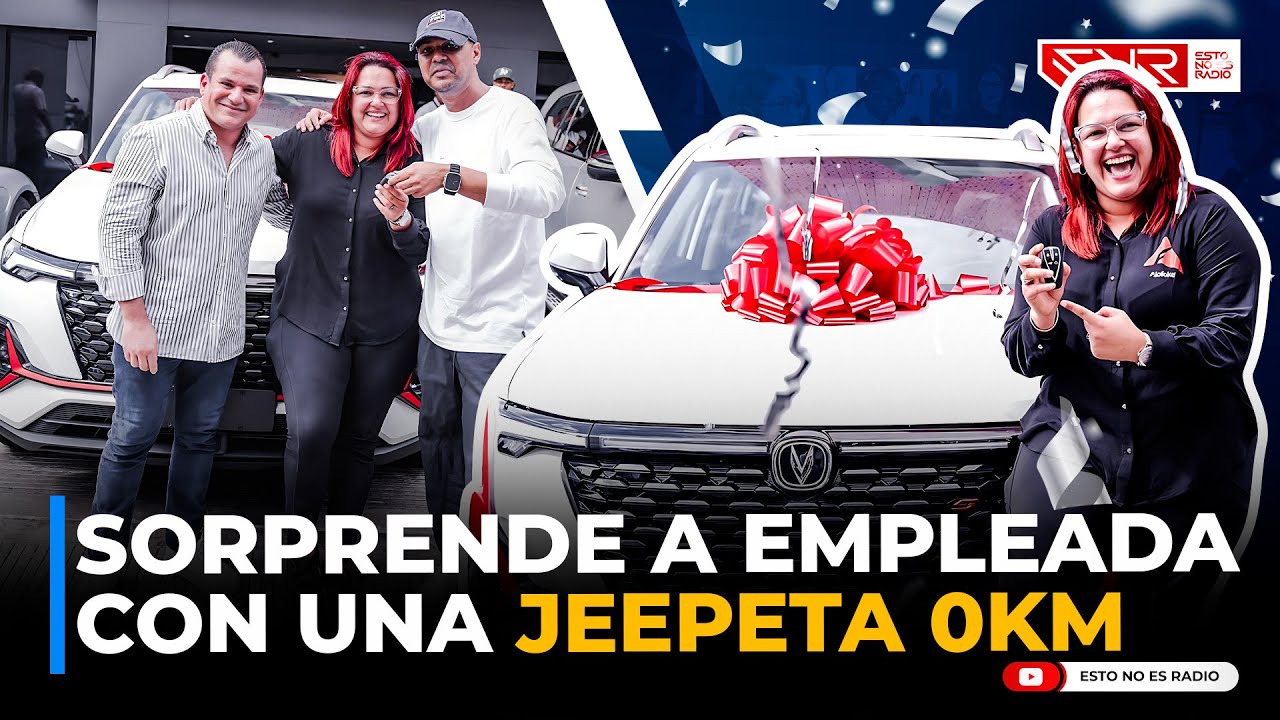 ALOFOKE SORPRENDE A EMPLEADA CON UNA JEEPETA CERO KILOMETRO (ESTO NO ES RADIO VLOG)