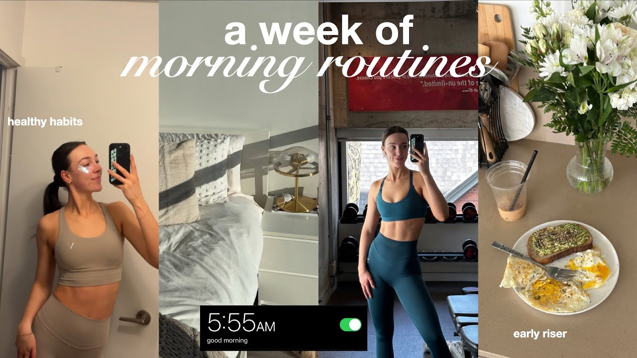 WEEK OF MORNING ROUTINES | waking up at 5AM, workouts, breakfast inspo & motivation