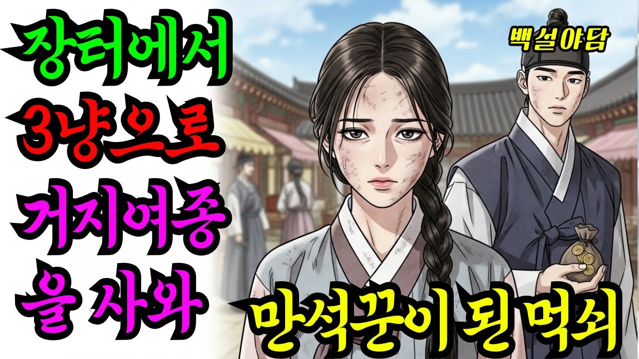 [백설야담11]장터에서 3냥에 거지 여종을 사서 만석꾼이 된 바보머슴 덕쇠|조선야담|옛날이야기|자면서듣는이야기|장터|바보머슴|3냥|이야기라디오|야담|민담|전설|설화|