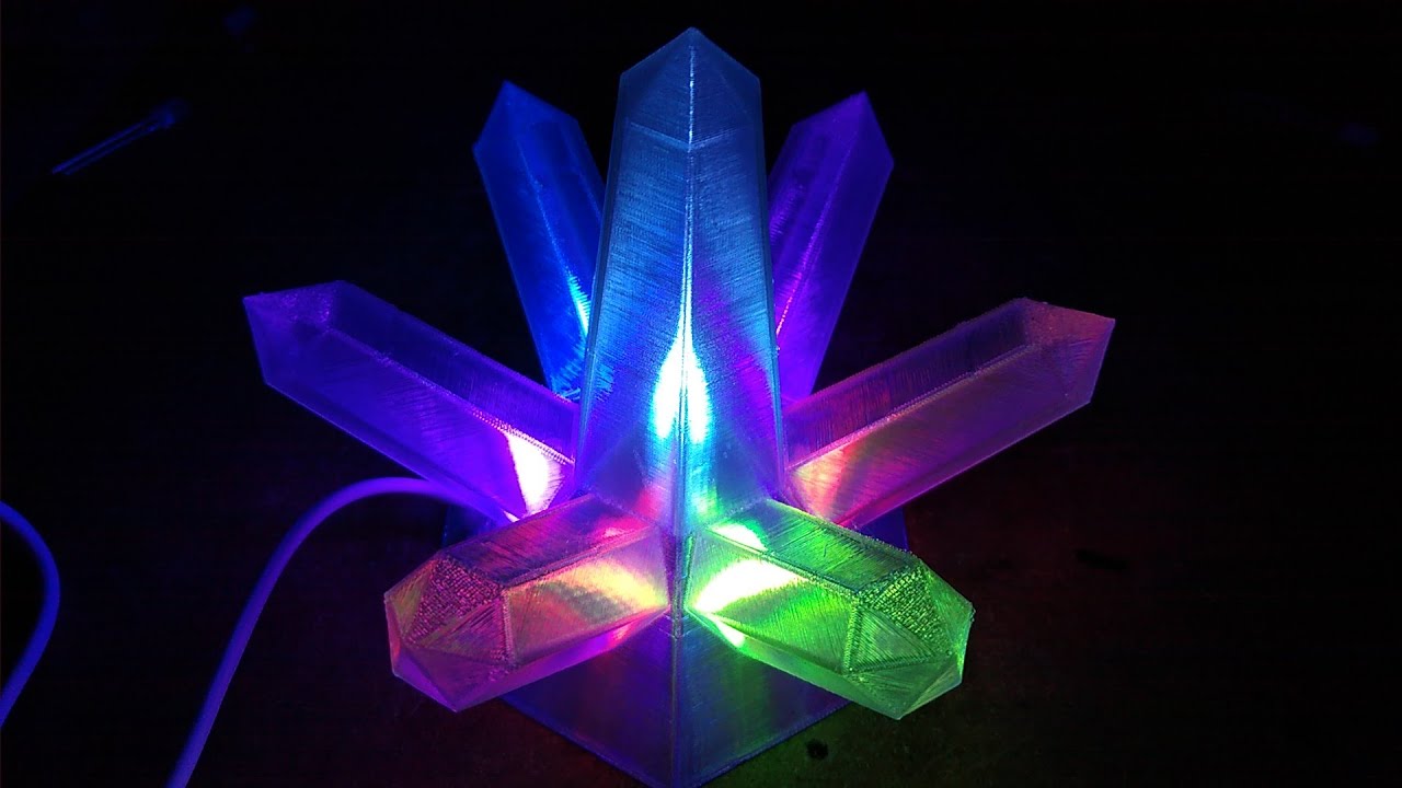 Make a 3D printed USB powered LED energy crystal.