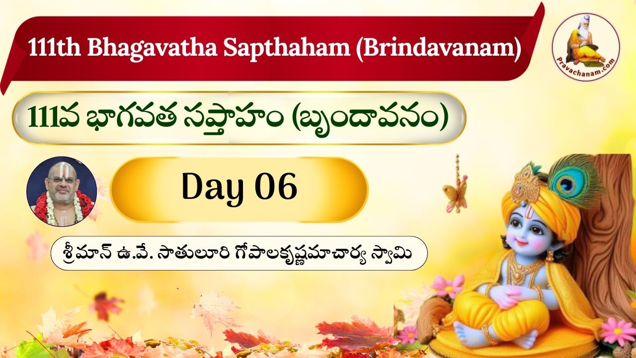 Day -6 111th Bhagavatha Sapthaham (Brindavanam) by Satuluri Gopala Krishnamacharya swami