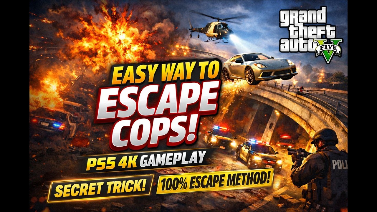 USE THIS TRICK TO ESCAPE COPS IMMEDIATELY IN GTA V | PS5 | 4K GAMEPLAY