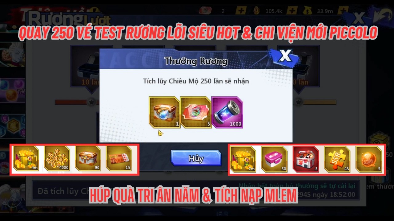 COMBO THỨC TỈNH #48 - Cập nhật HOT & Quay 250 vòng test rương lõi mới - Húp quà TRI ÂN & tích nạp