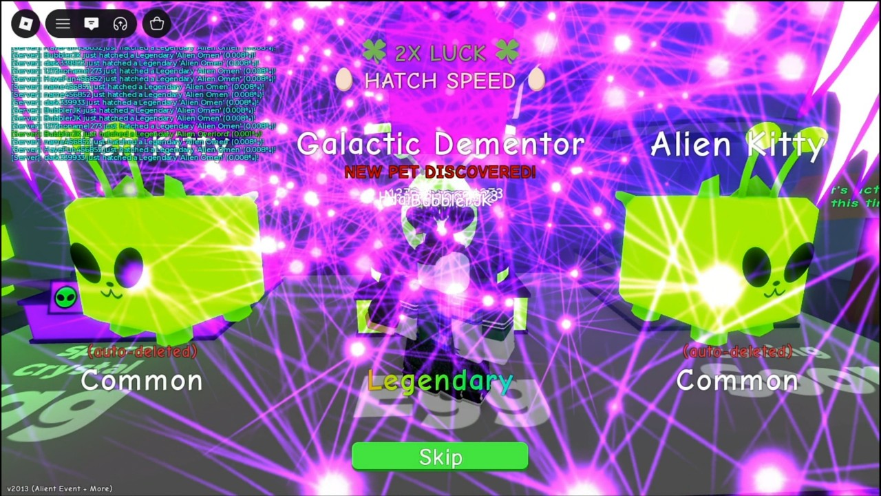 Hatching Galactic Dementor 1/50M, 3 Alien Krakens, 2 UFOs + 2nd Developer Trophy | BGS