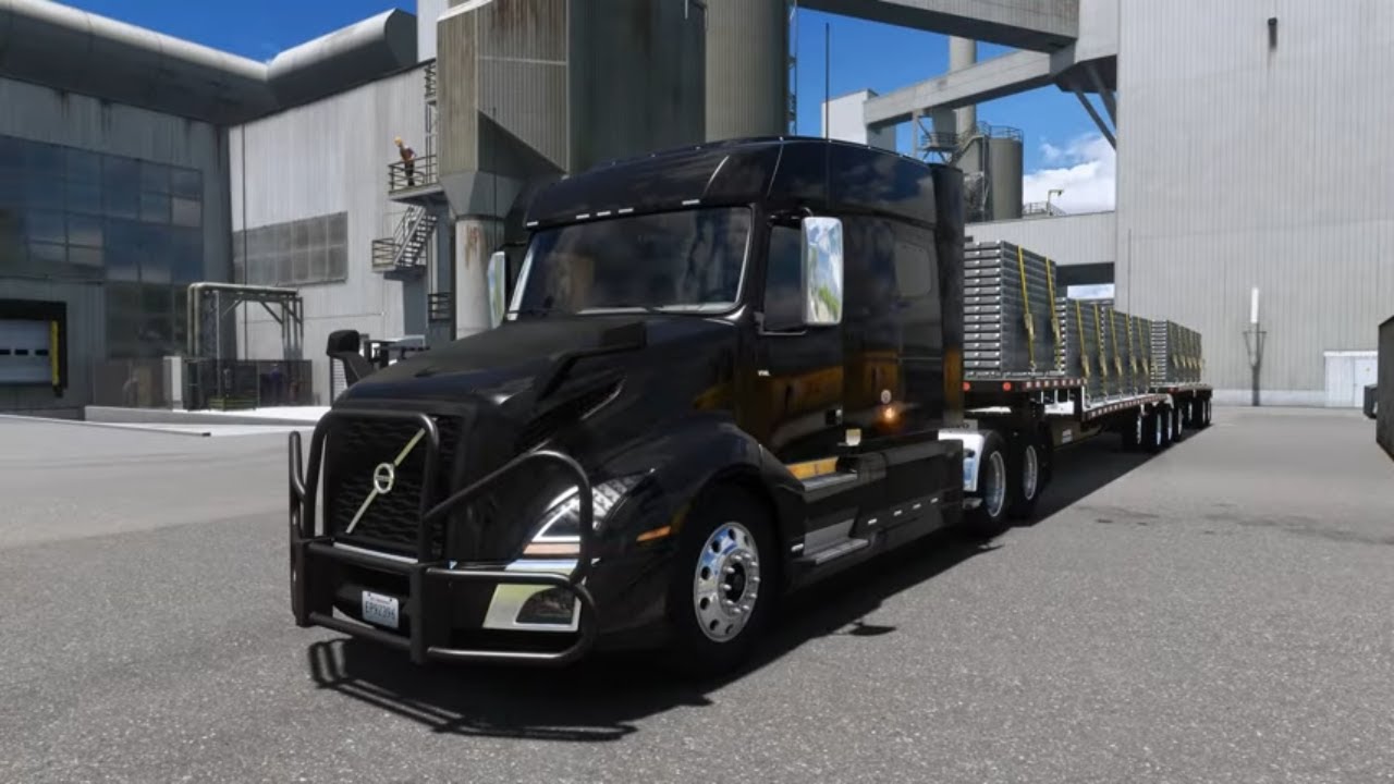 Blacked Volvo VNL Delivering Scaffoldings (Fresno to Stockton) American Truck Simulator
