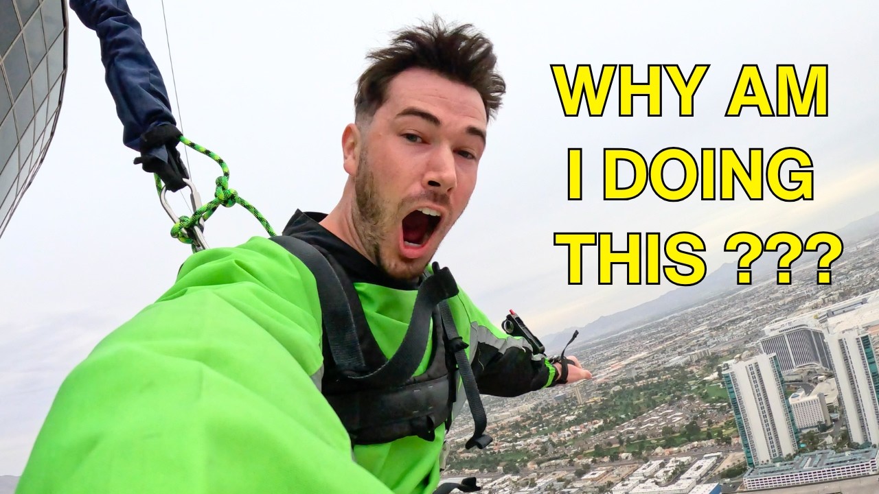 Jumping off a building! Entrepreneur on a business trip in Vegas