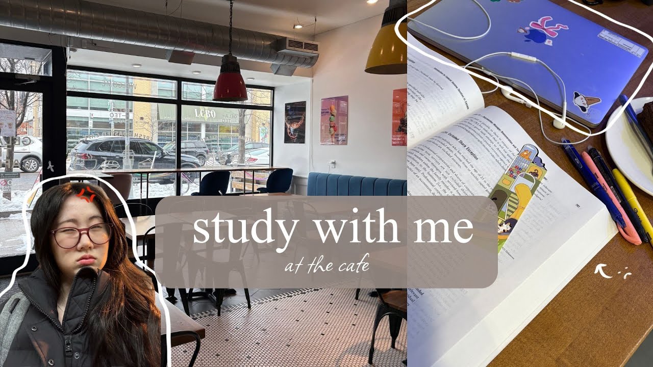 cafe study with me | 1.5 hour, real time, coffee shop ambience, no music