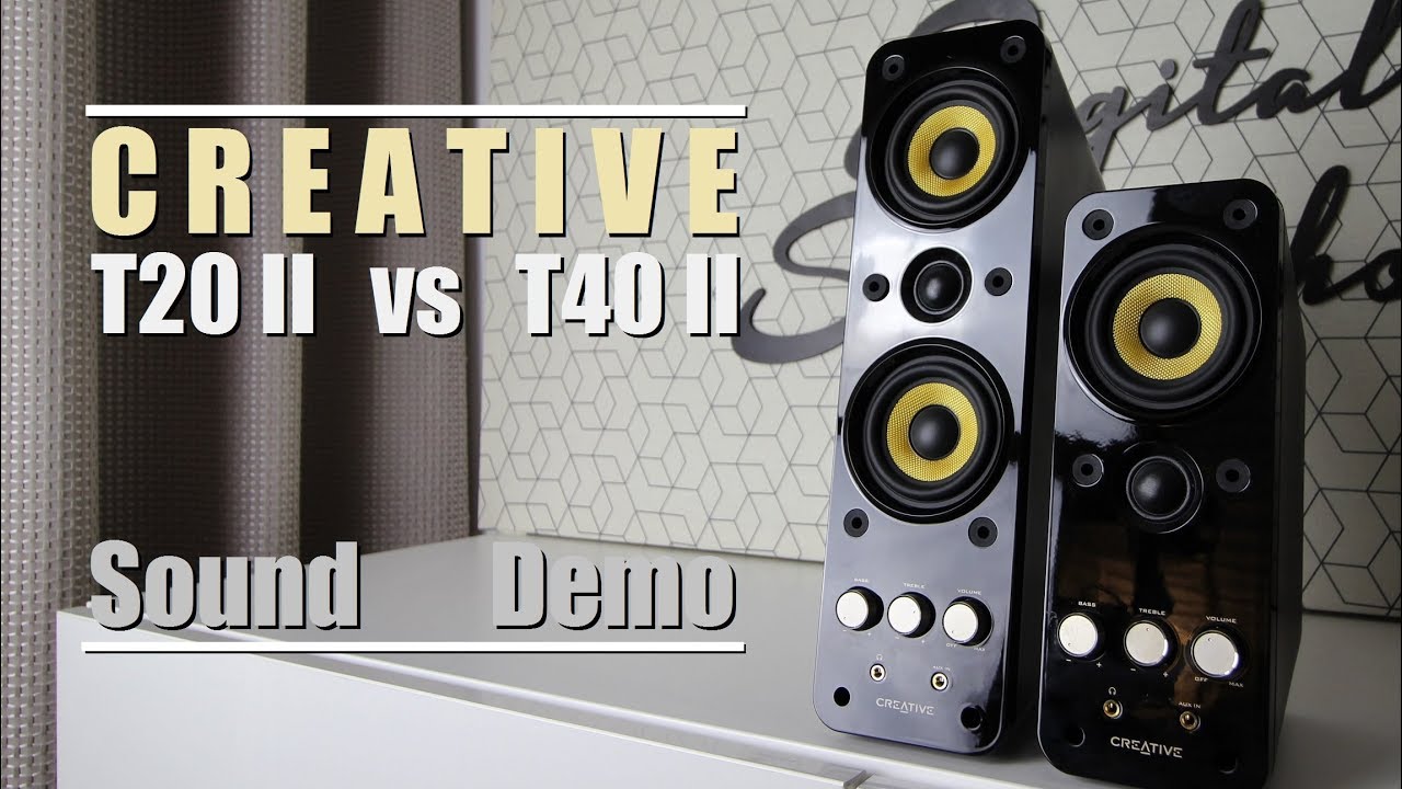 Creative T20 Series II vs Creative T40 Series II  ||  Sound Demo w/ Bass Test