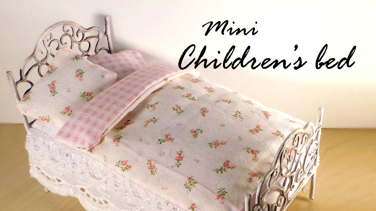 Miniature Furniture; Cute Bed Tutorial - Dolls/Dollhouse