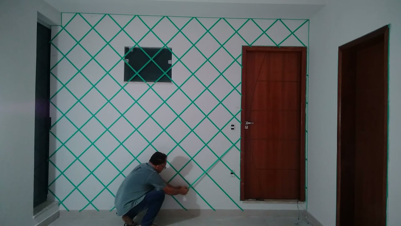 #pintura #geometrica Pintura Geométrica com tinta acrílica usando fita crepe