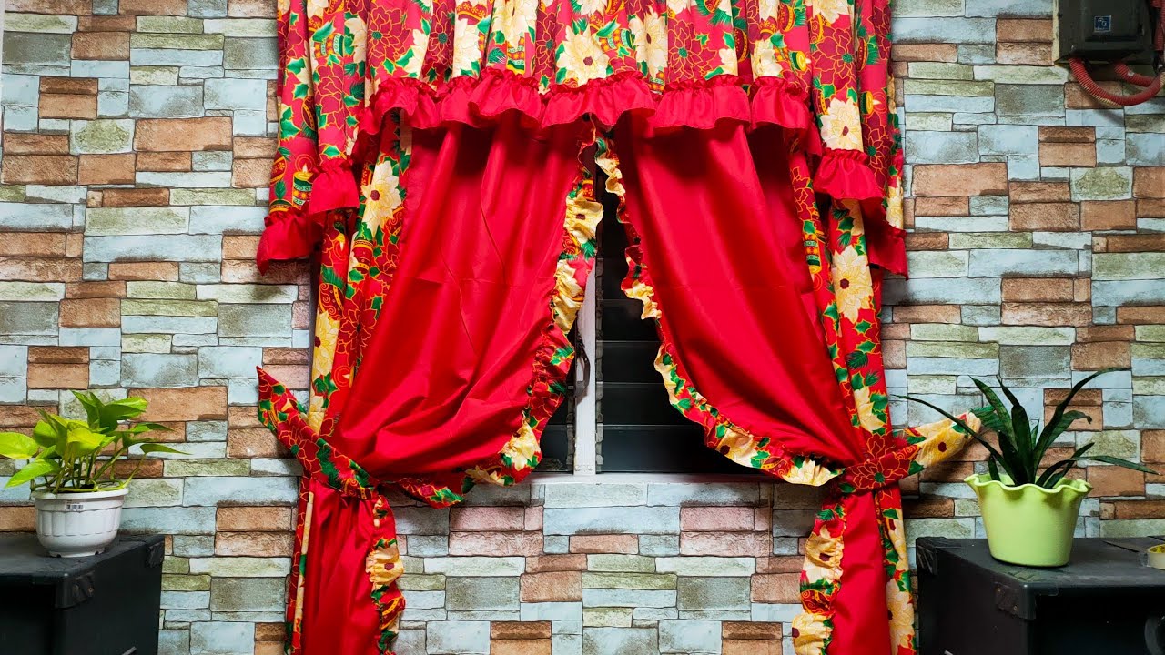 How i make double panel christmas curtain