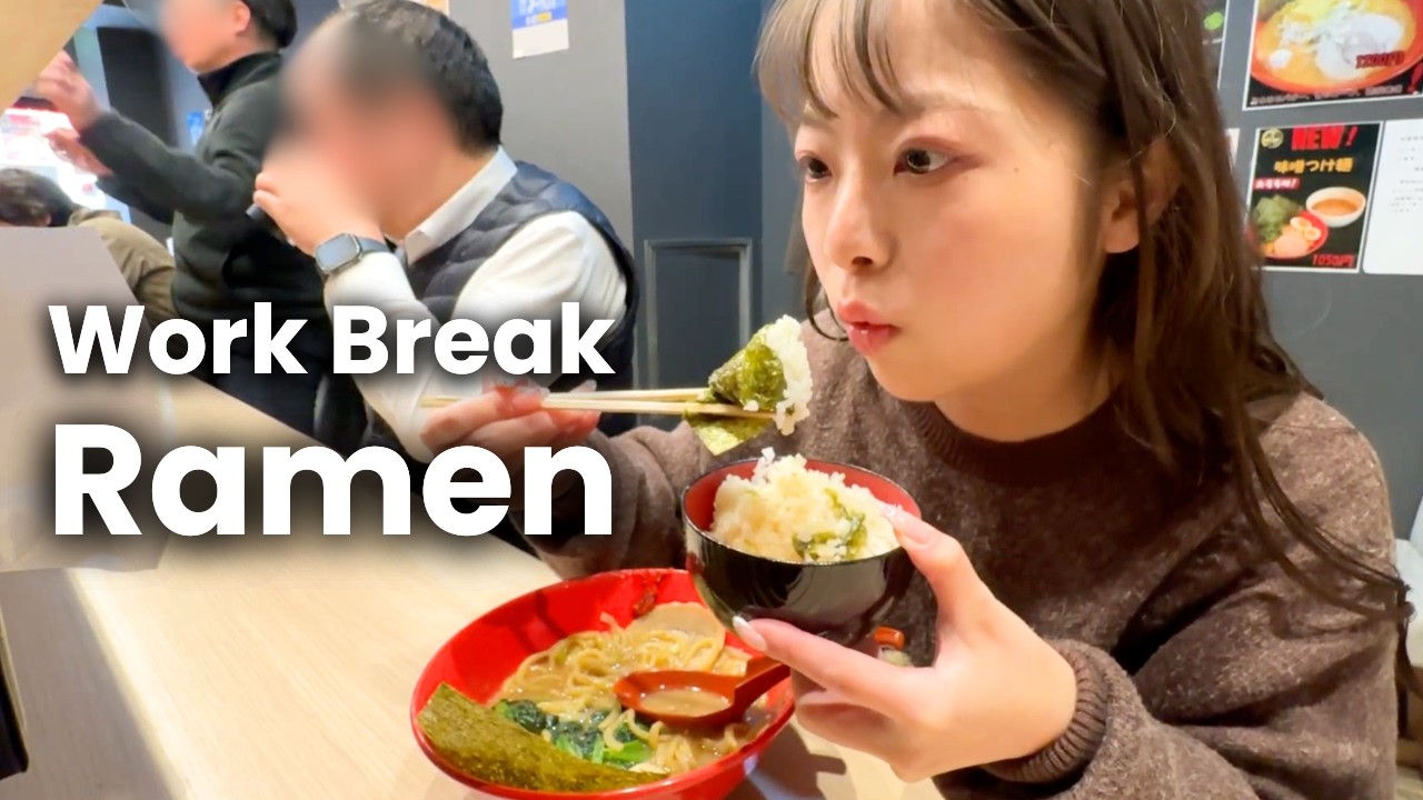How Japanese People Eat Iekei Ramen 🍜 | Work Break Lunch in Japan🇯🇵