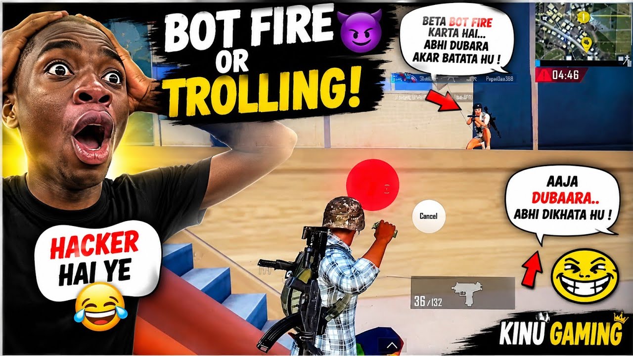 Bot Fire Challenge 😂 He Called Me Hacker! | BGMI Trolling