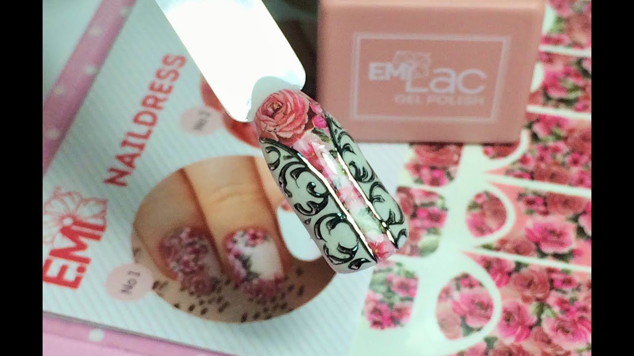 ОЧЕНЬ красивый дизайн ногтей в стиле E.Mi NAILDRESS | слайдеры, гель лак, литье, розы, вензеля!