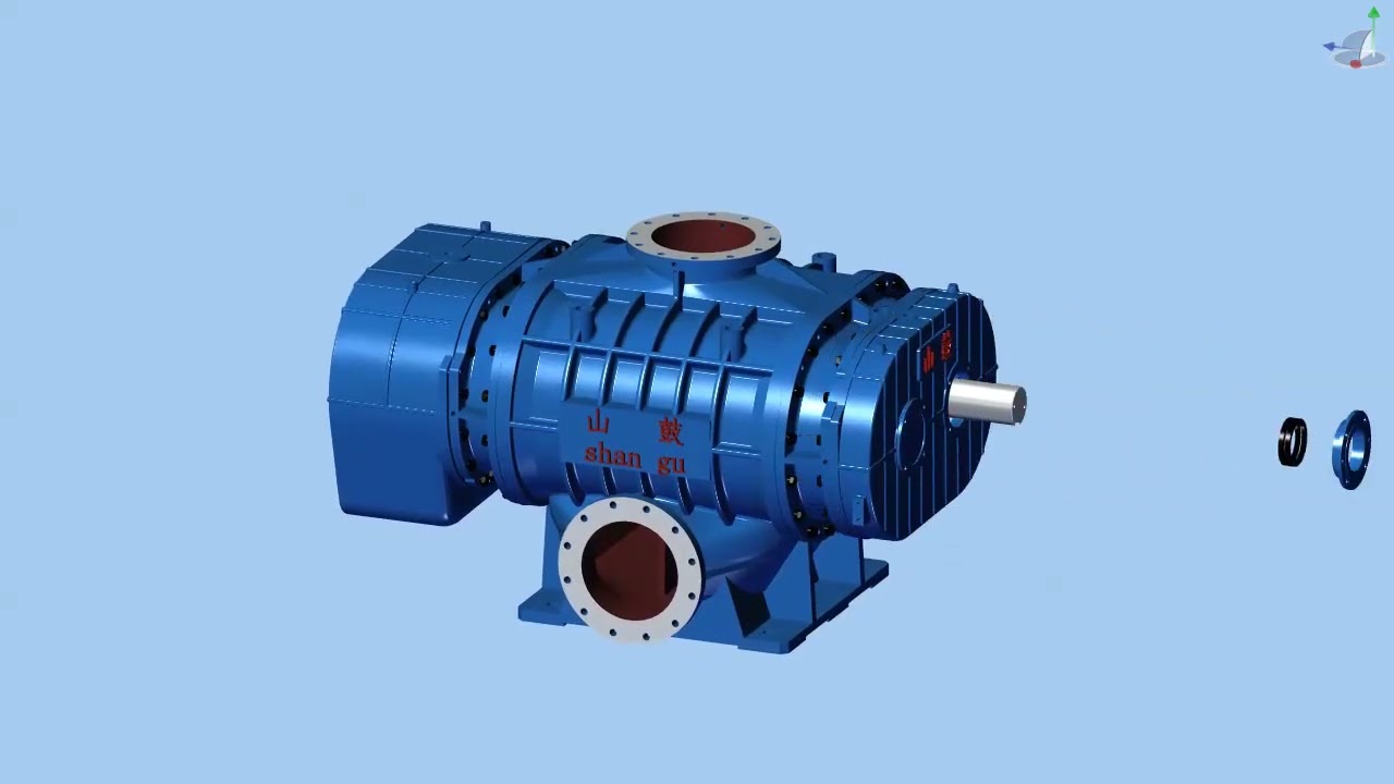 ShanGu Roots Blower Structural Assemble Animation