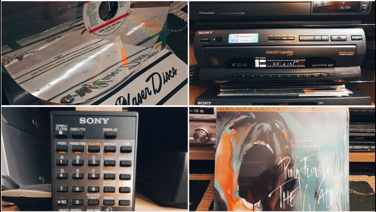 🎸🎼Laser Disc Pink Floyd - The Wall ▶️💿📀Sony MDP-V1 LD Player