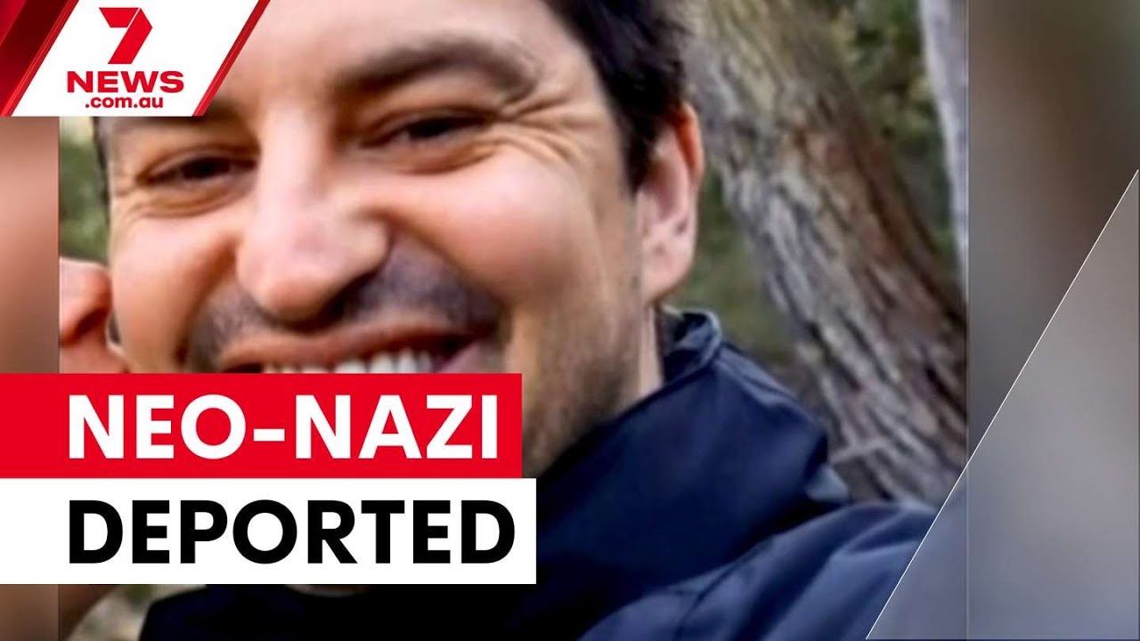 Neo-Nazi detained and faces deportation after parliament rally | 7NEWS