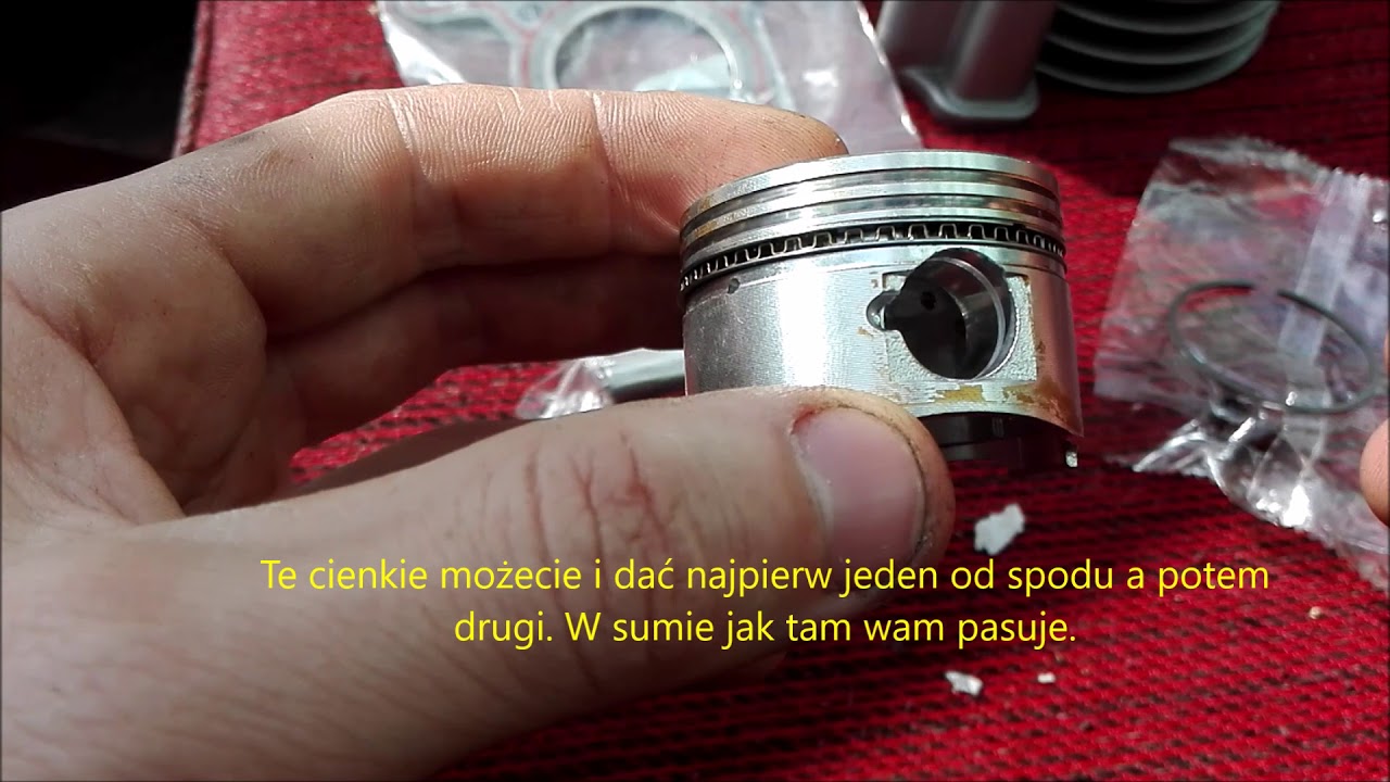 Cz.2- Jak założyć pierścienie w skuterze na tłok  4T ! Kolejność pierscieni .