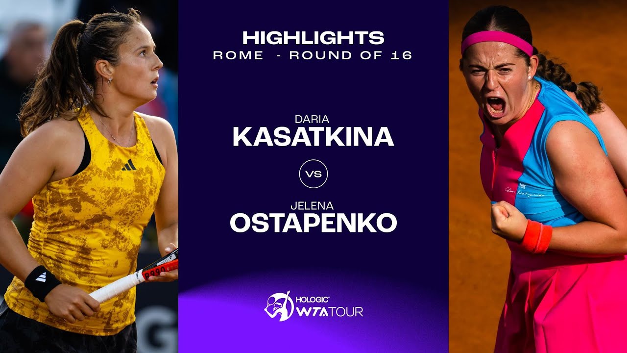 Daria Kasatkina vs. Jelena Ostapenko | 2023 Rome Round Of 16 | WTA Match Highlights
