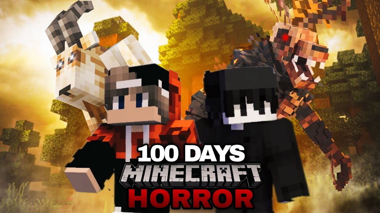I Tried ONE BLOCK with 50 HORROR MODS for 100 Days… It Was Terrifying 😱   Duo Survival   #PT 2