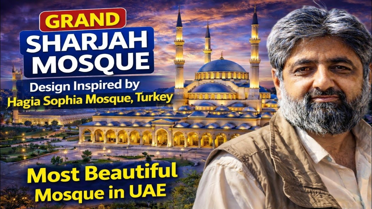 Tour of Beautiful Grand Sharjah Masjid | ترک و اماراتی طرز تعمیر کا مشترکہ شاہکار | جامعہ مسجد شارجہ