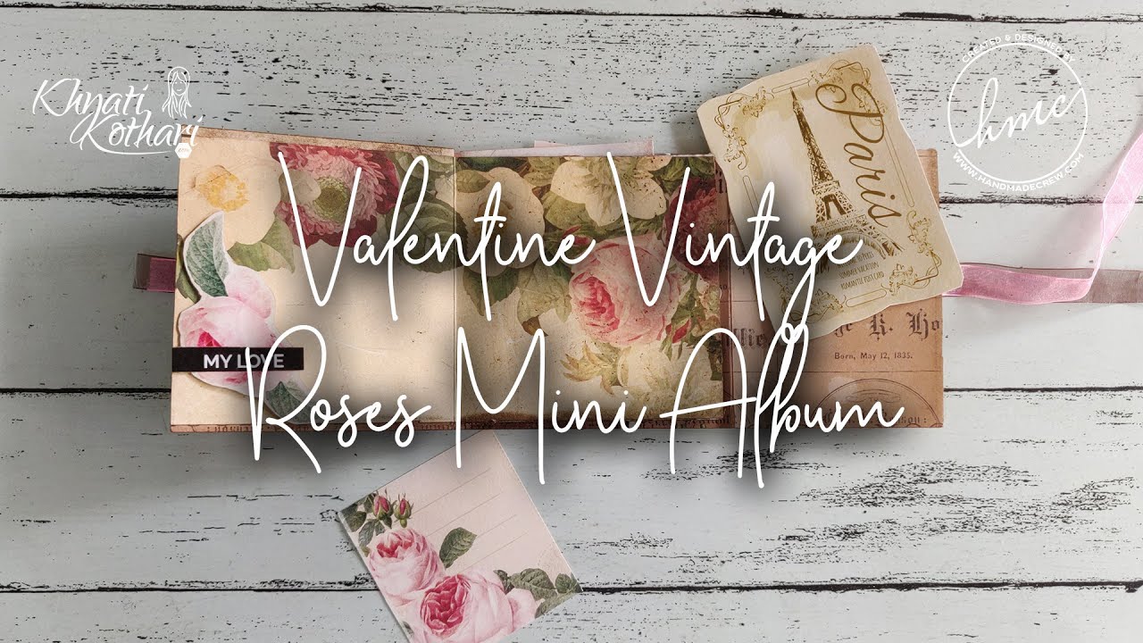 Vintage Roses Album [Mini album tutorial][Valentine's Day Craft ideas][DIY gift for him]