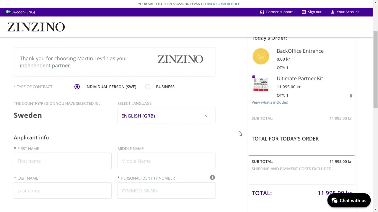 Zinzino Business Partner Registration Tutorial
