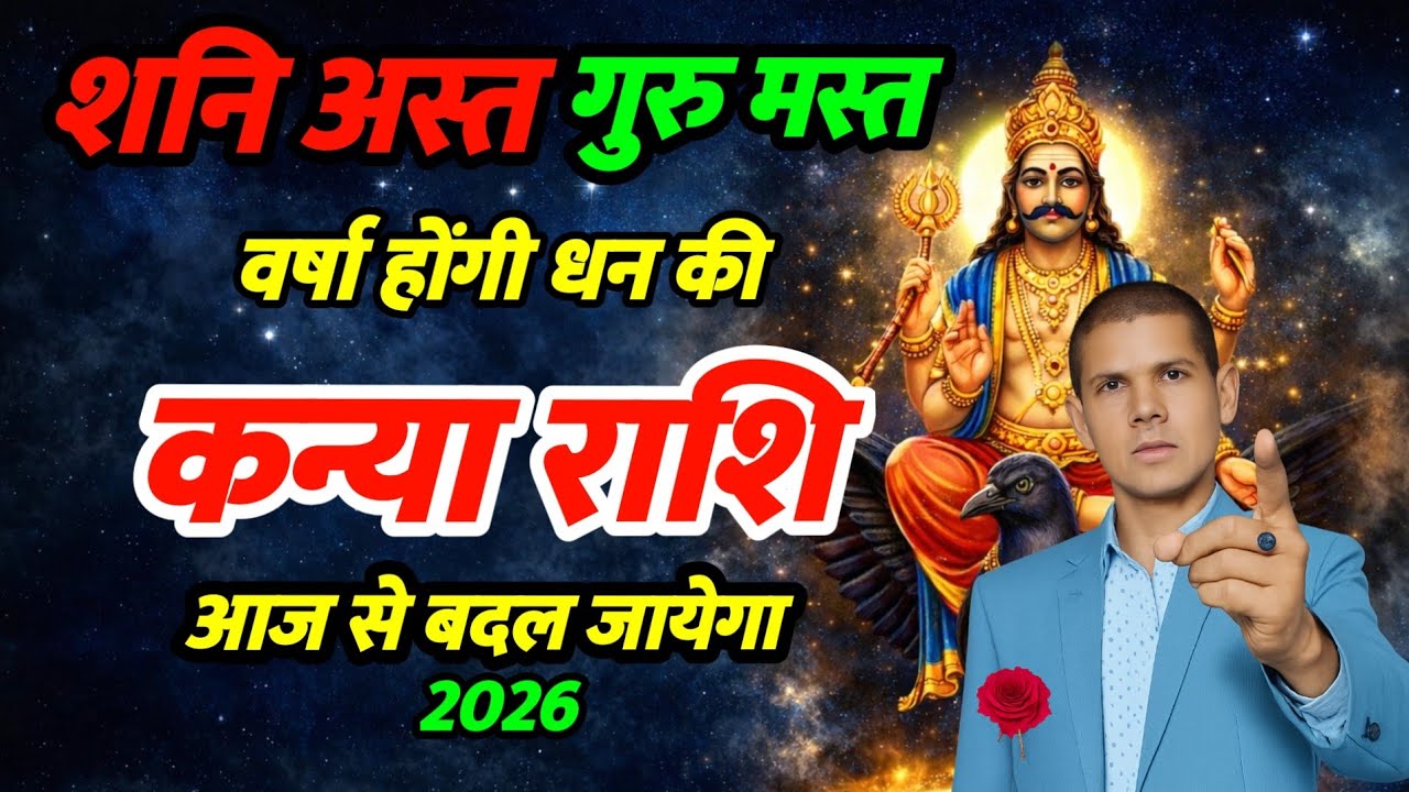 “कन्या राशि 2026 | शनि अस्त गुरु मार्गी | अचानक धन वर्षा के योग | Virgo Horoscope 2026”