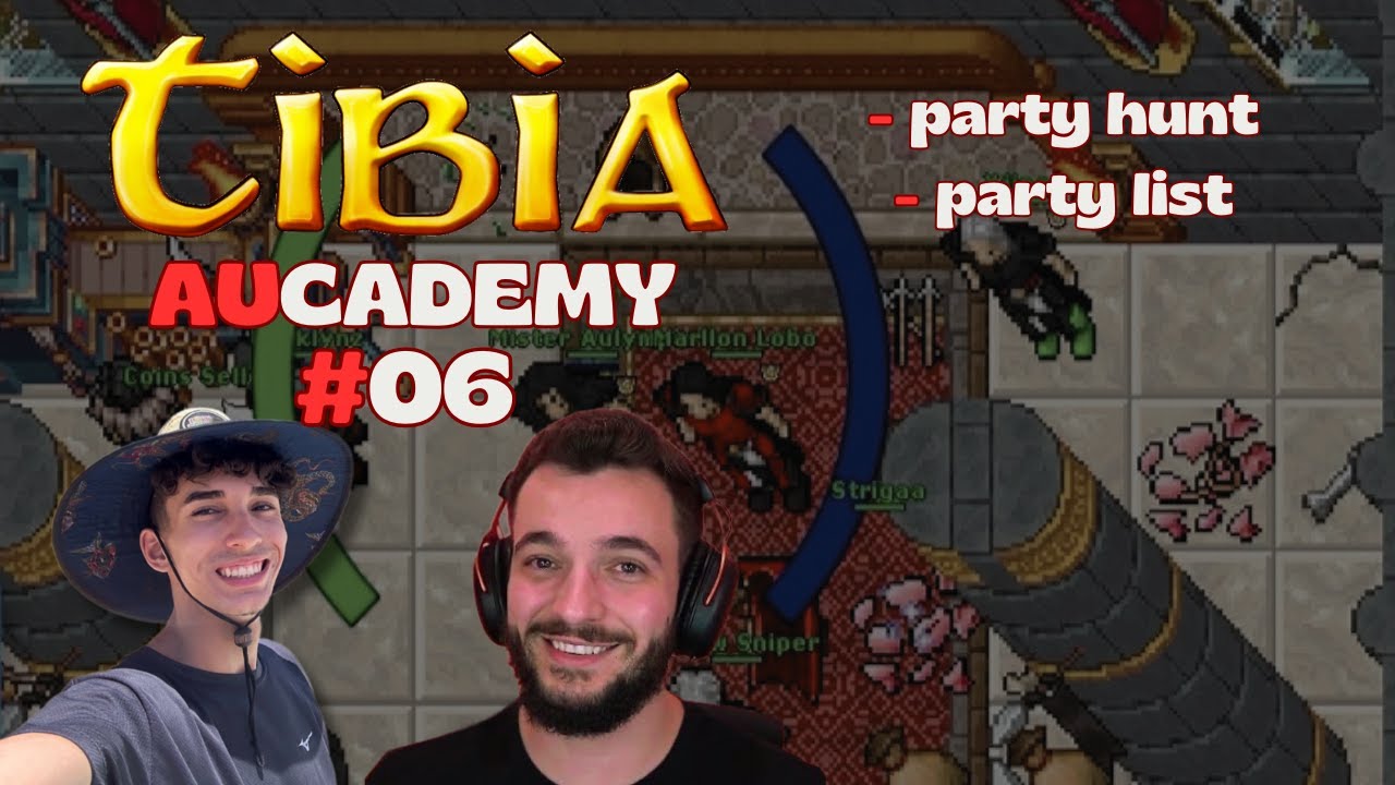 AUCADEMY #06 | COMO JOGAR TIBIA | Ensinando meu irm&atilde;o do ZERO | Party Hunt, Party List