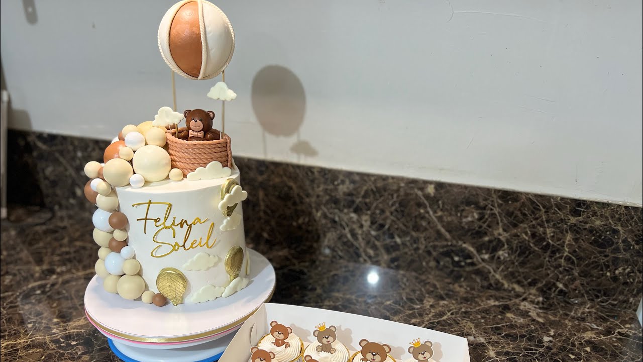 #ASMR Bear Balloon Cake