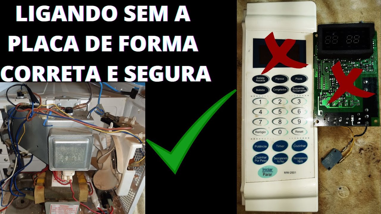 microondas sem placa! Veja como ligar direto sem interferir na segurança e adaptar um temporizador