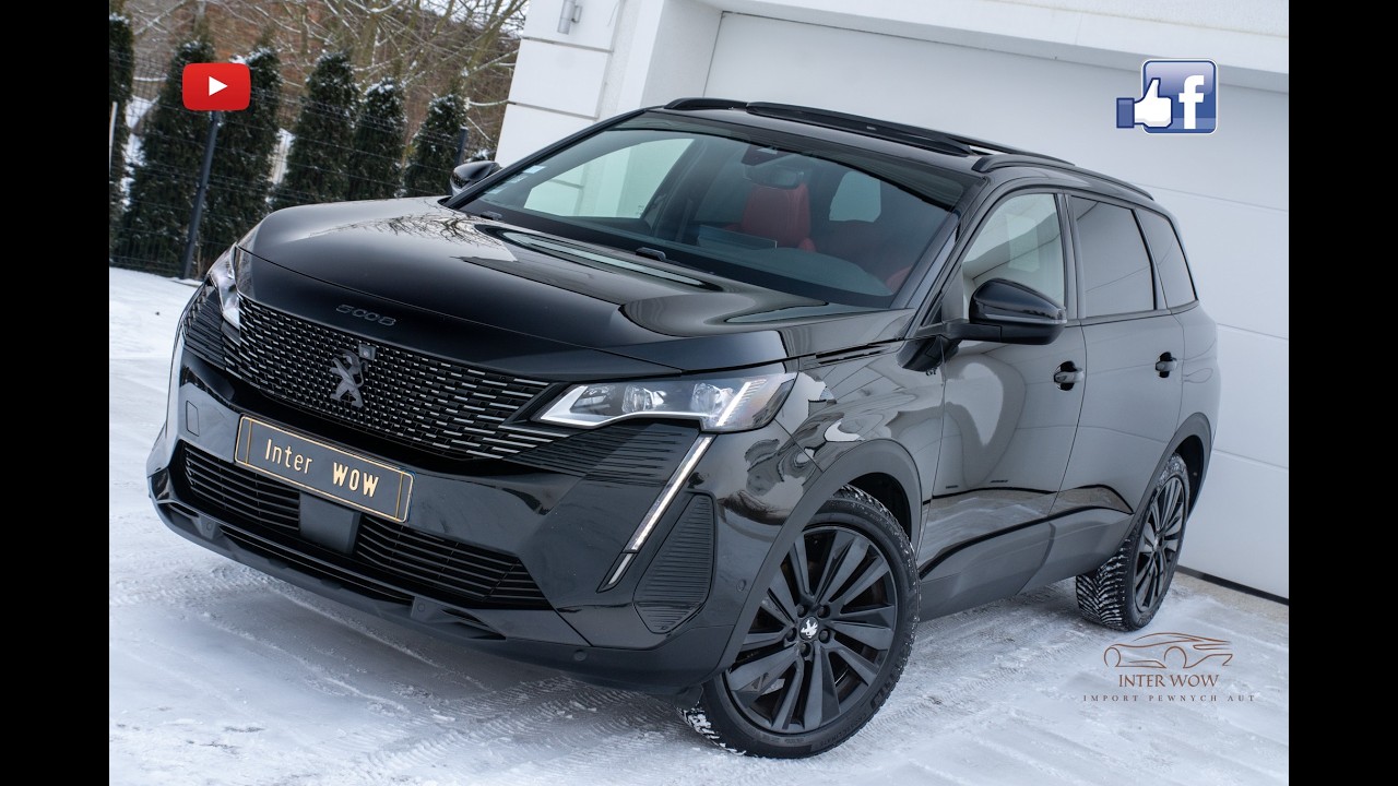 Peugeot 5008 2.0 HDI 180KM# GT #Nappa Rouge # Rolety MASAŻ LIFT BLACK EDITION